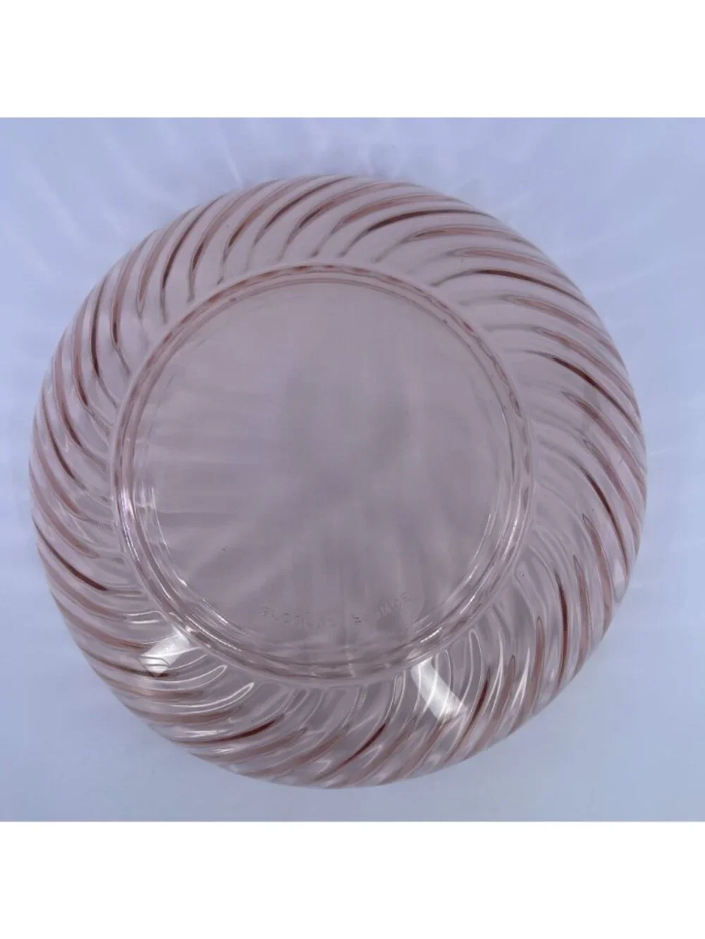 vintage arcoroc rosaline pink swirl glass serving bowl with scalloped edge franc